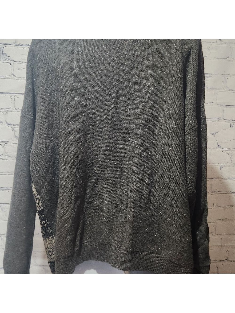 Chaps Oversized  Charcoal Marled Knit Cowlkneck Casual Cozy Sweater - Picture 4 of 6